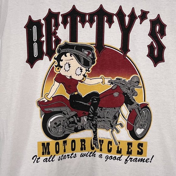 Brisco Brands Betty Boop Short Sleeve Tee Womens Med Betty's Motorcyles New - Picture 2 of 8